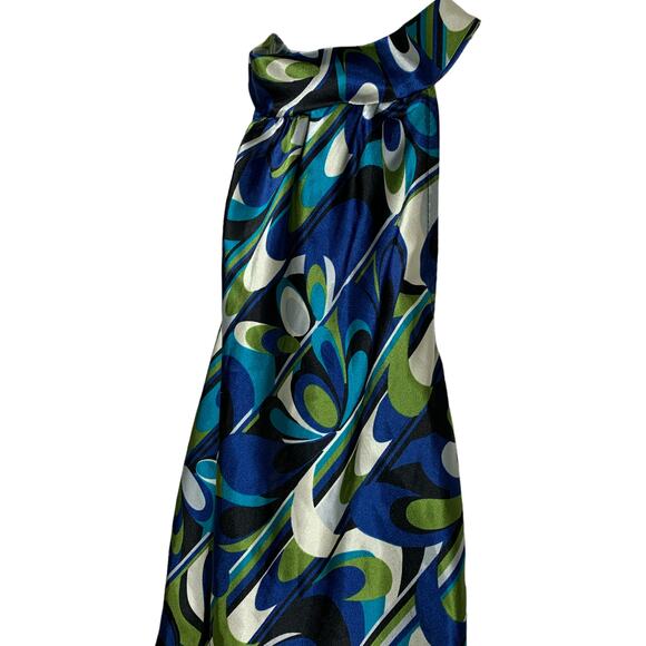 iz Byer Funky Y2K Halter Tank Blouse Silky Patterned Top Shirt Small - Picture 2 of 4